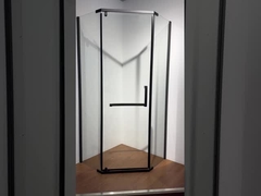 الزجاج المقاوم للصدأ الزاوية الرباعية الحجرة الاستحمام الأسود ISO9001