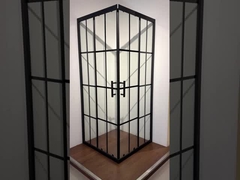 5/6mm حجم الزجاج مربع الحجرات الاستحمام مع خطوط سوداء الإطار للحمام الحديث